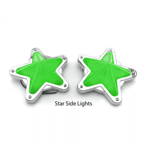 Clear LED Star Shape Side Marker Indicators - 24 volt (Pair)