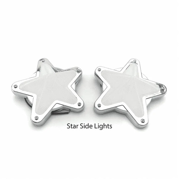 Clear LED Star Shape Side Marker Indicators - 24 volt (Pair)