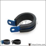 10Pcs X An3 An4 9.5Mm I.D Blue/Black Aluminium Rubber Lined Cushioned P Clamp / Clip