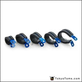 10Pcs X An3 An4 9.5Mm I.D Blue/Black Aluminium Rubber Lined Cushioned P Clamp / Clip