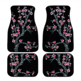 Custom Cherry Blossom Floor Mats Black