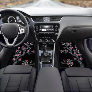 Custom Cherry Blossom Floor Mats Black