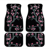 Custom Cherry Blossom Floor Mats Black