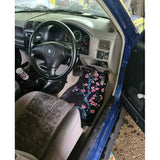 Custom Cherry Blossom Floor Mats Black