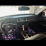 Custom Cherry Blossom Floor Mats Black