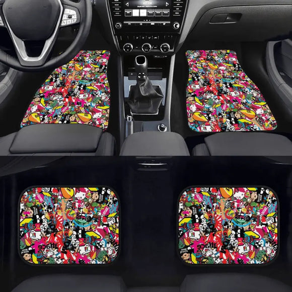 Custom JDM Sticker Bomb  Floor Mats