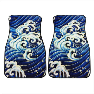 Custom Japanese Blue Waves Floor Mats