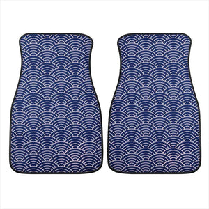 Custom Japanese Waves Floor Mats Blue