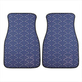 Custom Japanese Waves Floor Mats Blue