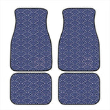 Custom Japanese Waves Floor Mats Blue