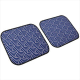 Custom Japanese Waves Floor Mats Blue