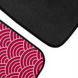 Custom Japanese Waves Floor Mats Red