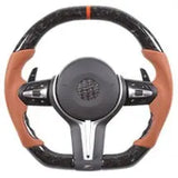 Custom Made - Tomu Carbon & Leather Steering Wheel - Optional LED Display