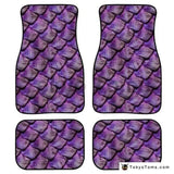 Custom Mermaid Car Universal Floor Mats - Purple