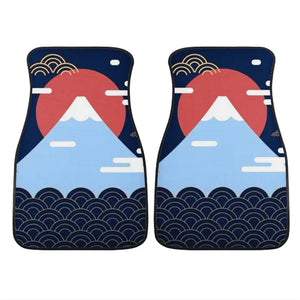 Custom Mount Fuji + Japanese Sunrise  + Waves Floor Mats