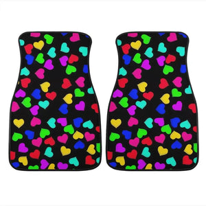 Custom Rainbow Hearts Floor Mats