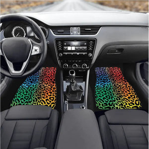 Custom Rainbow Leopard Floor Mats