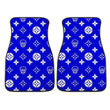 Custom Skull Shuriken Blue Floor Mats