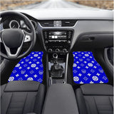 Custom Skull Shuriken Blue Floor Mats