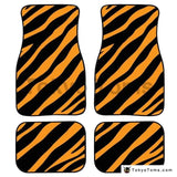 Custom Universal Car Foor Mats Zebra Stripe - Orange