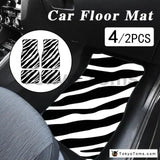 Custom Universal Car Foor Mats Zebra Stripe - Orange