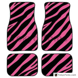 Custom Universal Car Foor Mats Zebra Stripe - Pink