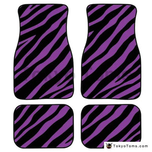 Custom Universal Car Foor Mats Zebra Stripe - Purple