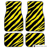 Custom Universal Car Foor Mats Zebra Stripe - Yellow