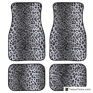 Custom Universal Leopard Floor Mats  - White Leopard