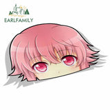 EARLFAMILY Car Sticker for Yuno Gasai Future Diary Peeker Big Head Anime Vinyl Rear Windshield Trunk Decal Car Accessories