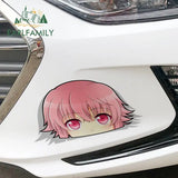 EARLFAMILY Car Sticker for Yuno Gasai Future Diary Peeker Big Head Anime Vinyl Rear Windshield Trunk Decal Car Accessories