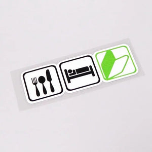 EAT SLEEP JDM Wakaba Leaf Sticker - Tokyo Tom's