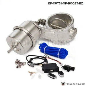 Exhaust Control Valve Set Cutout 2" 51mm Pipe Opend With Boost Actuator With Wireless Remote Controller Set - Tokyo Tom's