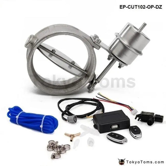 Exhaust Control Valve Set With Vacuum Actuator Cutout 102mm Pipe Open Style With Wireless Remote Controller - Tokyo Tom's