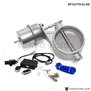 Exhaust Control Valve Set With Vacuum Actuator Cutout 70mm Pipe Close Style With Wireless Remote Controller - Tokyo Tom's