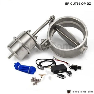 Exhaust Control Valve Set With Vacuum Actuator Cutout 89mm Pipe Open Style With Wireless Remote Controller - Tokyo Tom's