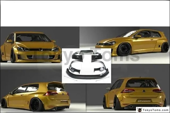 Fiber Glass FRP Bodykits Fit For 15-17 Golf MK7 GTI PD Rocket bunni Style Wide Body Kit Front Lip Fender Flares Spoiler