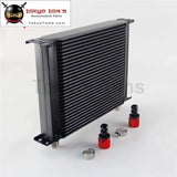 30 Row AN10 Universal Aluminum Engine Transmission 248mm Oil Cooler British Type W/ Fittings Kit Black - Tokyo Tom's