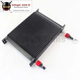 30 Row AN10 Universal Aluminum Engine Transmission 248mm Oil Cooler British Type W/ Fittings Kit Black - Tokyo Tom's