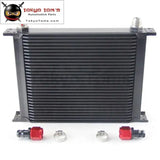 30 Row AN10 Universal Aluminum Engine Transmission 248mm Oil Cooler British Type W/ Fittings Kit Black - Tokyo Tom's