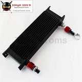 13 Row AN10 Universal Aluminum Engine Transmission 248mm Oil Cooler British Type W/ Fittings Kit Black