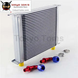 30 Row AN10 Universal Aluminum Engine Transmission 248mm Oil Cooler British Type W/ Fittings Kit Silver - Tokyo Tom's