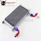 19 Row AN10 Universal Aluminum Engine Transmission 248mm Oil Cooler British Type W/ Fittings Kit Silver - Tokyo Tom's