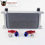 19 Row AN10 Universal Aluminum Engine Transmission 248mm Oil Cooler British Type W/ Fittings Kit Silver