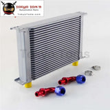 25 Row AN10 Universal Aluminum Engine Transmission 248mm Oil Cooler British Type W/ Fittings Kit Silver - Tokyo Tom's