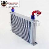 25 Row AN10 Universal Aluminum Engine Transmission 248mm Oil Cooler British Type W/ Fittings Kit Silver - Tokyo Tom's