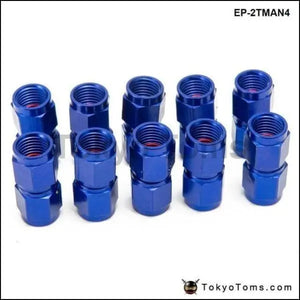 10Pcs/Set Blue 2-Side Female Swivel Hose End Fuel/Fluid 4An Fitting Adapter Universal