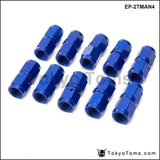 10Pcs/Set Blue 2-Side Female Swivel Hose End Fuel/Fluid 4An Fitting Adapter Universal