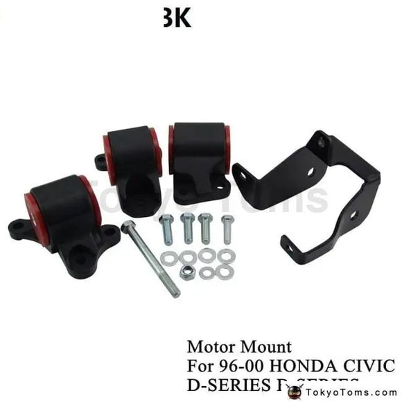 For 1996-2000 HONDA CIVIC D16 B16 B18 B20 Billet Aluminum SWAP MOUNTS EK D-SERIES B-SERIES CXX-EM003BK - Tokyo Tom's