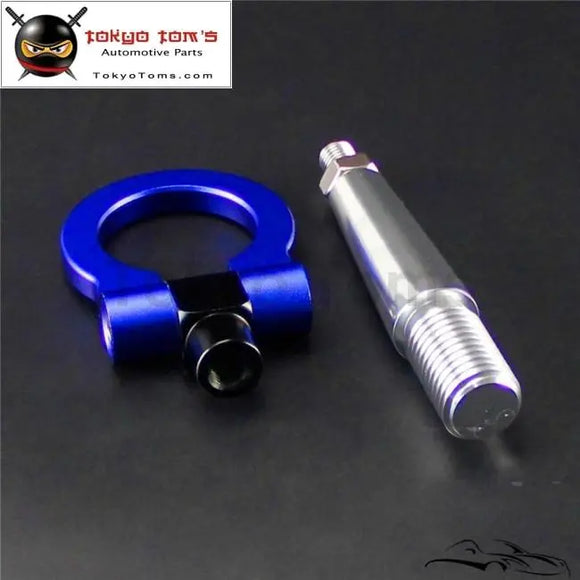 Front Rear Folding Racing Tow Hook Ring For Mitsubishi Lancer EVO Ex 08-11 Blue